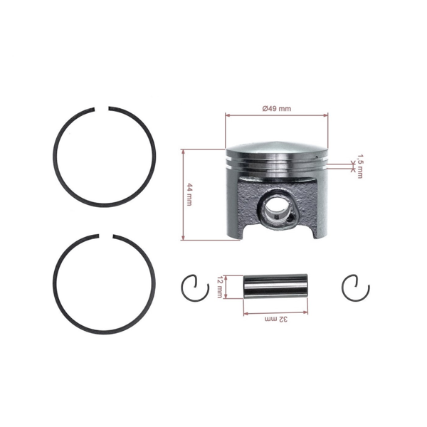 Kompletný piest pre rozbrusovaciu pílu Stihl 08S TS360 49 mm (OEM 4201030 000)