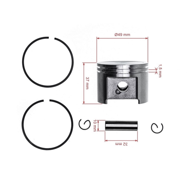 Kompletný piest pre Stihl TS400 49 mm (OEM 42230302000)