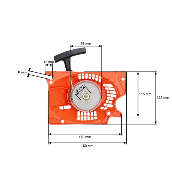 Kompletný štartér Easy štart pre Čínske motorové píly a píly z hobbymarketov s obsahom motora 45 ccm - 58 ccm