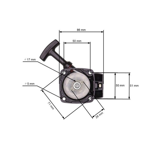 Kompletný štartér pre čínske krovinorezy a krovinorezy z hobbymarketov s objemom motora 26 cm3 32 cm3