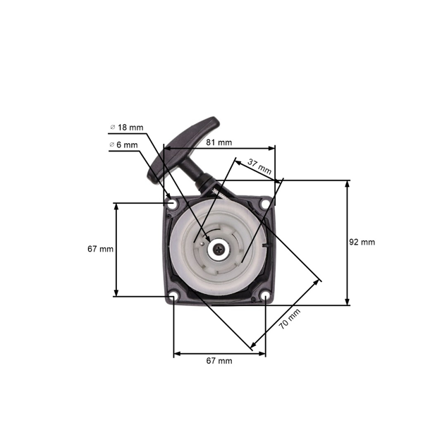Kompletný štartér pre čínske krovinorezy a krovinorezy z hobbymarketov s objemom motora 32 cm3 43 cm3 52 cm3