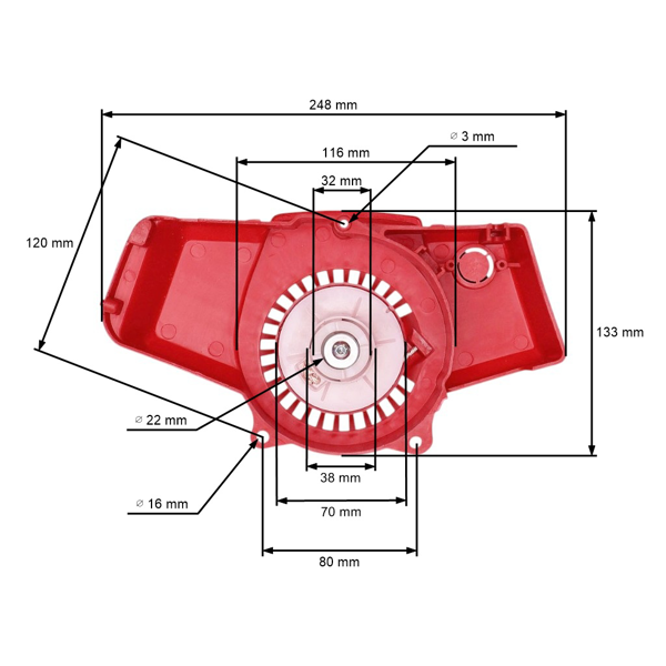 Kompletný štartér pre čínske krovinorezy Harder Nac WLBC580E a krovinorezy z hobbymarketov