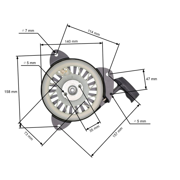 Kompletný štartér pre Čínske motorové kosačky a kosačky z hobbymarketov VEGA