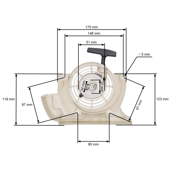 Kompletný štartér pre krovinorezy Stihl FS400 FS450 FS480 (OEM 41280802101)