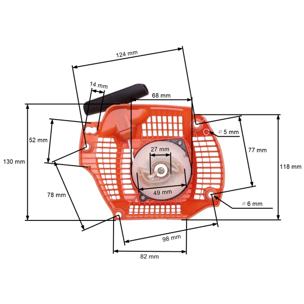 Kompletný štartér pre motorové píly Husqvarna 135 140 435 435E 435II 440 440E 440II (OEM 504597002)