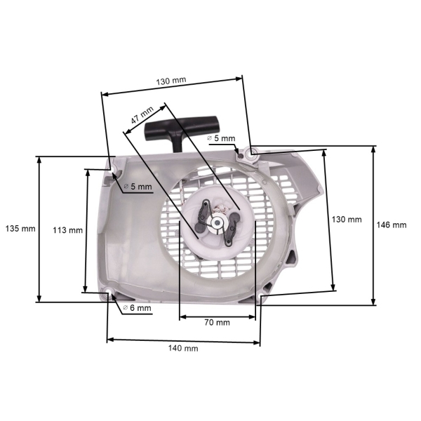 Kompletný štartér pre motorové píly Stihl MS661 (OEM 11440802102)