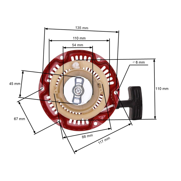 Kompletný štartér pre motory Honda GX100 (OEM 28400Z0DV02ZC)