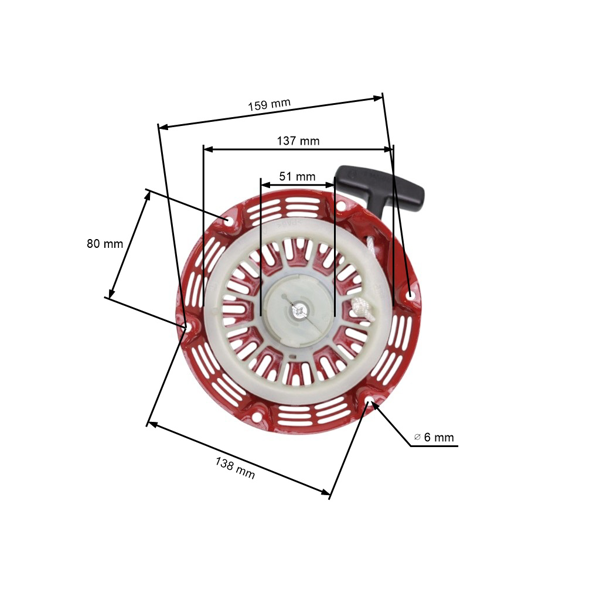 Kompletný štartér pre motory Honda GX120 GX160 GX200 výkon 5,5 PS - 6,5 PS (OEM 28400-ZH8-13YA 28400-ZH8-013ZA)