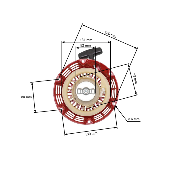 Kompletný štartér pre motory Honda GX120 GX160 GX200 výkon 5,5PS - 6,5PS (OEM 28400ZH8013ZA 28400-ZH8-013ZA 28400-ZH8-13YA)