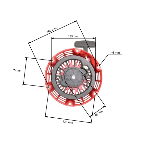 Kompletný štartér pre motory Honda GX140 GX160 GX200 výkon 5,5 PS - 6,5 PS (OEM 28400-ZE1-003ZA 28400-ZE8-013ZA 28400ZE8509)