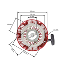 Kompletný štartér pre motory Honda GX240 GX270 výkon 8,0 PS - 9,0 PS