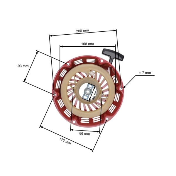 Kompletný štartér pre motory Honda GX340 GX390 GX610 GX620 výkon 11,0 PS - 13,0 PS - 18,0 PS - 20,0 PS (OEM 28400ZE3W02ZP 28400-ZE3-W01ZA 28400-ZE3-W01ZB)