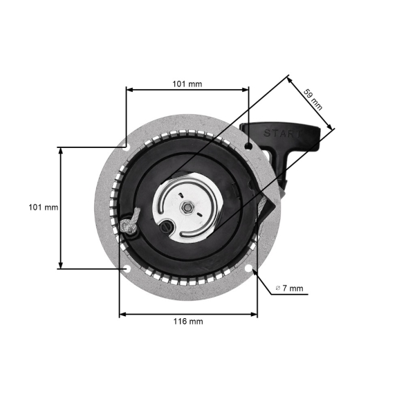 Kompletný štartér pre motory Wacker WM80 (OEM 0046098)