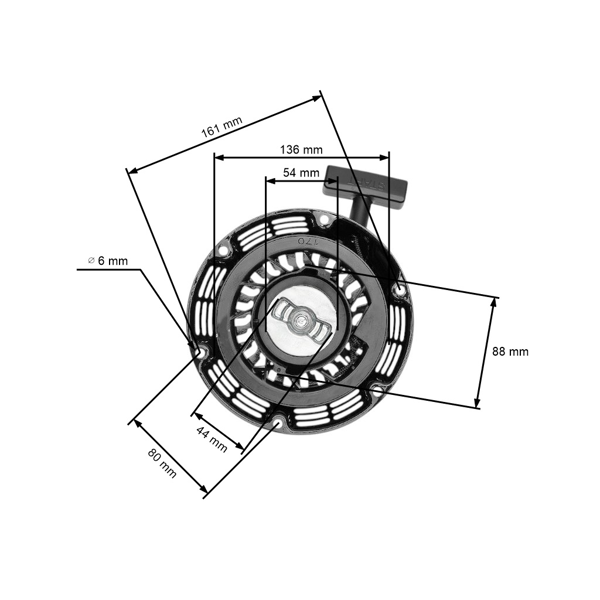 Kompletný štartér pre motory Zongshen 168FB 6,5 PS (OEM 100007365-0007)