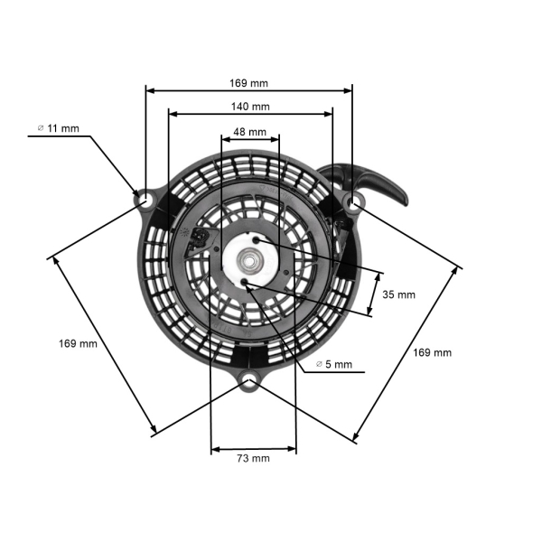 Kompletný štartér pre motory Zongshen XP200 6,5 PS (OEM 100007217-0004)