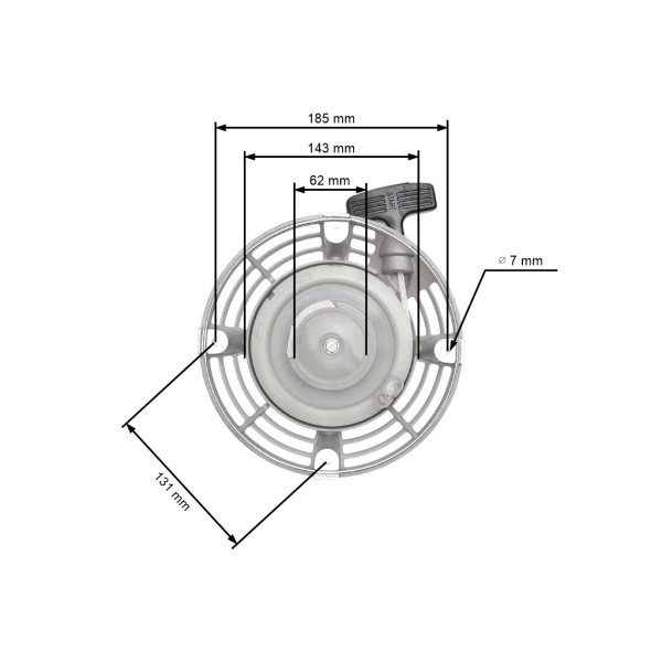 Kompletný štartér pre rozbrusovacie píly Hatz 1B20 1B20V 1B30 1B30V 1B40 1B40V 1B50 (OEM 01865200 02319100)