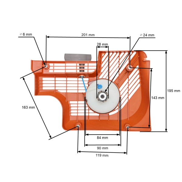 Kompletný štartér pre rozbrusovacie píly Husqvarna K1250 (OEM 506275502)