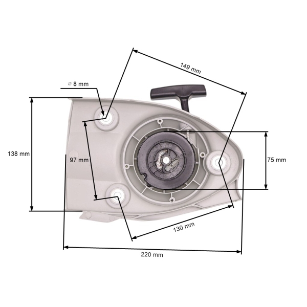 Kompletný štartér pre rozbrusovacie píly Stihl TS410 TS420 (OEM 42381900300)