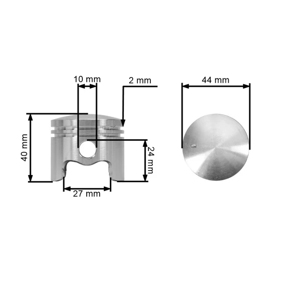 Kompletný valec s piestom 44 mm pre čínske a krovinorezy z hobbymarketov s objemom motora 52 cm3