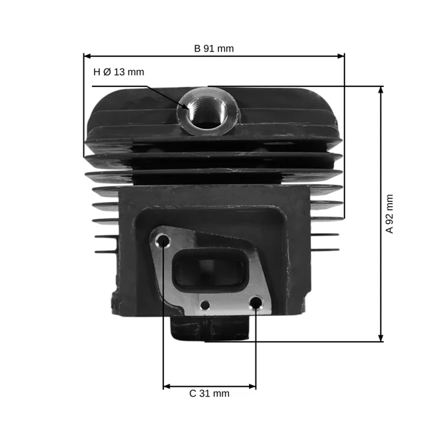Kompletný valec s piestom 44 mm pre čínske krovinorezy a krovinorezy z hobbymarketov s motorom 52 cm3