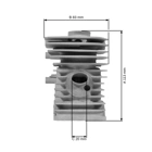 Kompletný valec s piestom pre motorové píly a krovinorezy Husqvarna 40 45 49 240R 245R Jonsered GR41 GR44 GR50 RS44 2041 2045 2050 40 mm (OEM 506010607)