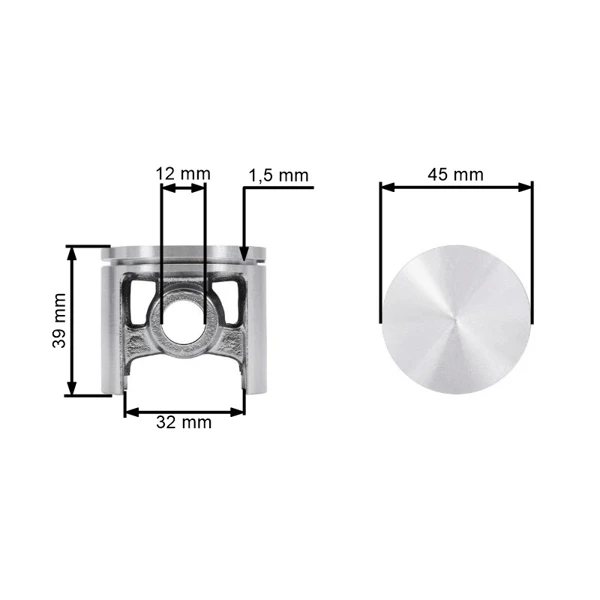 Kompletný valec s piestom pre motorové píly Husqvarna 254 45 mm (OEM 503503903)