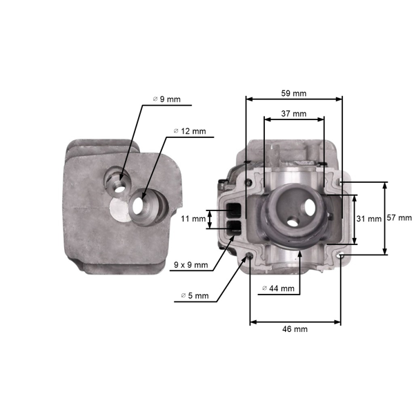 Kompletný valec s piestom pre motorové píly Husqvarna 445 445E 450 450 450 450 Rancher Jonsered CS2245 CS2250 S 44 mm (OEM 544119802)