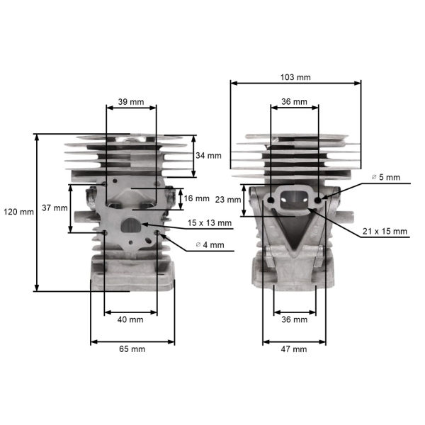 Kompletný valec s piestom pre motorové píly Husqvarna 445 445E 450 450 450 450 Rancher Jonsered CS2245 CS2250 S 44 mm (OEM 544119802)