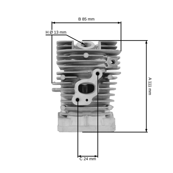 Kompletný valec s piestom pre motorové píly Partner 350 351 370 390 420 Poulan 2250 2350 2450 Jonsered 2035 McCulloch Mac Cat 440 41,1 mm (OEM 530069606)