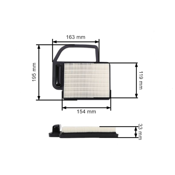 Kompletný vzduchový filter pre motory Kohler SV470 SV480 SV530 SV540 SV590 SV600 SV610 Toro (OEM 13AX60RG744)