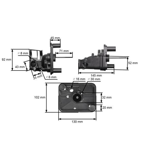 Kryt vzduchového filtra pre vodné čerpadlá s motormi Honda GX120 GX140 GX160 GX200 výkon 5,5 PS - 6,5 PS