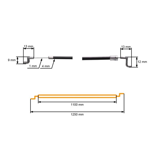 Lanko ovládania plynu pre krovinorezy Stihl FS38 FS45 FS55 od roku výroby 2014 (OEM 41401801112)