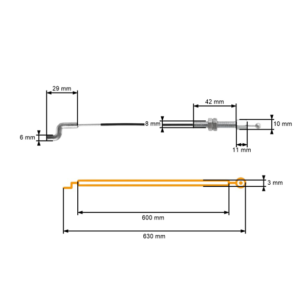 Lanko ovládanie žacieho ústrojenstva pre záhradné traktory Alpina Castel Garden Stiga (OEM 82004603/0)