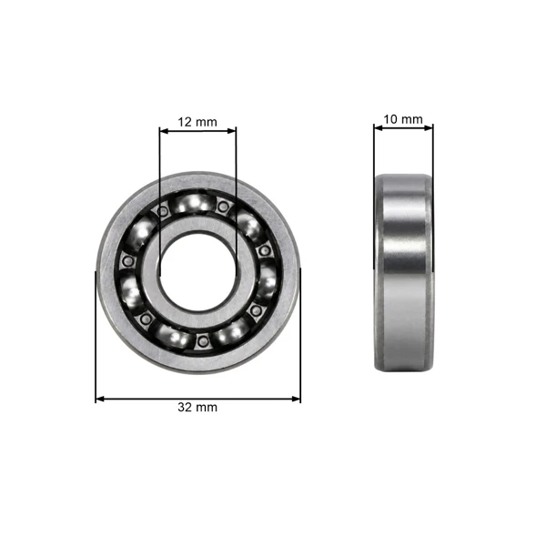 Ložisko 12 mm x 32 mm x 10 mm pre čínske krovinorezy a krovinorezy z hobbymarketov (6201)