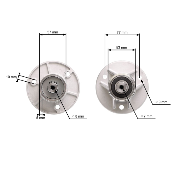 Mandrela žacieho noža pre Castel Garden XDC140 Mountfield Alpina BT84 BT98 pravá (382207205/0, 382207205/1)