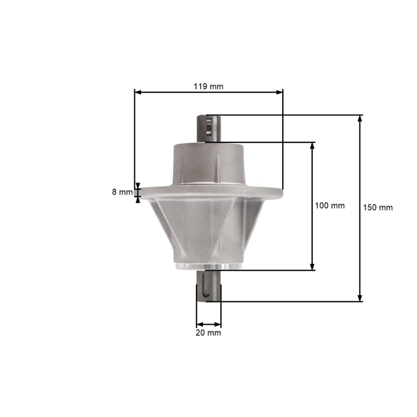 Mandrela žacieho noža pre Castel Garden XDC140 Mountfield Alpina BT84 BT98 pravá (382207205/0, 382207205/1)
