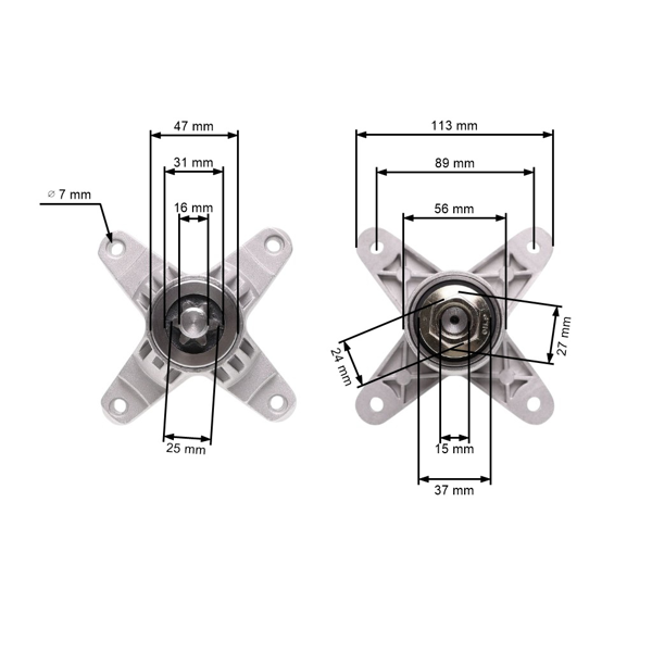 Mandrela žacieho noža pre záhradné stroje MTD Bolens Gutbrod (OEM 618-0138 618-0138A 618-0412 918-0138 918-0138A 918-0142 918-0142C)