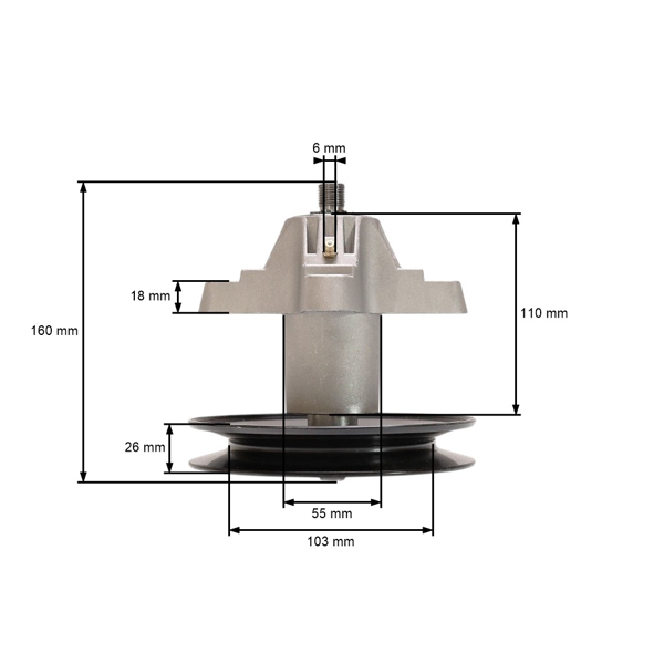 Mandrela žacieho noža pre záhradné traktory Black Line Bolens Cub Cadet Efco Fleurelle Gutbrod MTD (OEM 618-0659 918-0659A 618-0624 918-0624 918-0624A)