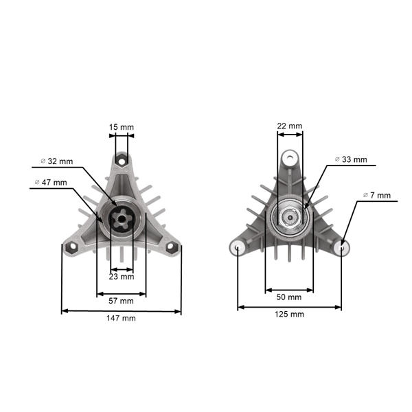 Mandrela žacieho noža pre záhradné traktory Husqvarna Jonsered Partner McCulloch Craftsman Poulan (OEM 532130794 130794)
