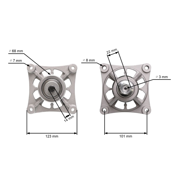Mandrela žacieho noža pre záhradné traktory Husqvarna McCulloch (OEM 581650501 581650701 581650801581650501)