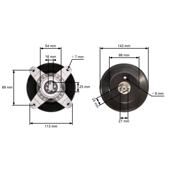 Mandrela žacieho noža pre záhradné traktory MTD Cub Cadet (OEM 618-04474A)