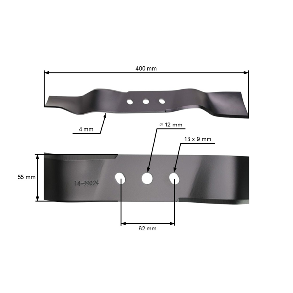 Mulčovací nôž 40 cm (16") pre Hortmasz Dym Hortus Leroy Merlin Victus Nac (OEM 26300161101)
