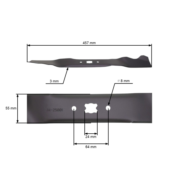 Mulčovací nôž 45,7 cm (18") pre kosačky Black Line Bolens Budget CMI Cub Cadet Gutbrot MTD (OEM 742-0738-637 742-0738 942-0738)