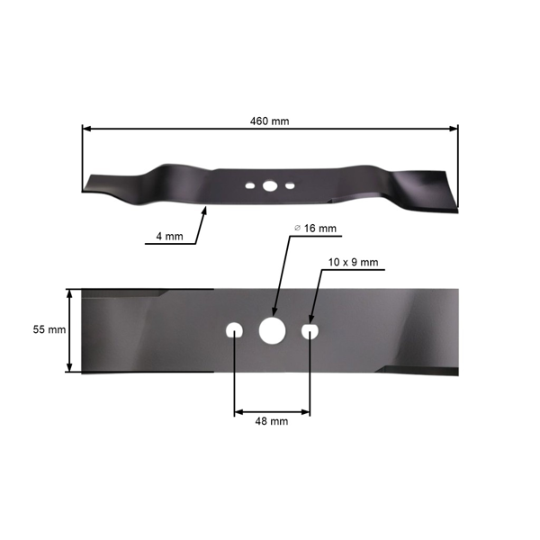 Mulčovací nôž 46 cm (18") pre kosačky Hortmasz Dym Daye Castorama (OEM 26300146502 56300146502)