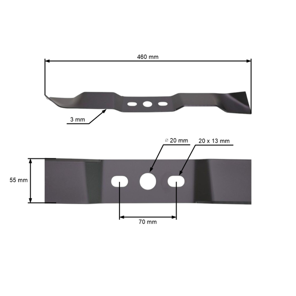 Mulčovací nôž 46 cm (18") pre motorové kosačky AL-KO Alko (OEM 548587 118356 117330 117730 118613 332039 440125 474490)