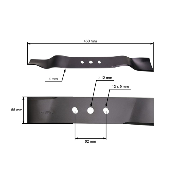 Mulčovací nôž 46 cm (18") pre motorové kosačky Hortmasz Dym Hortus Leroy Merlin Victus Nac