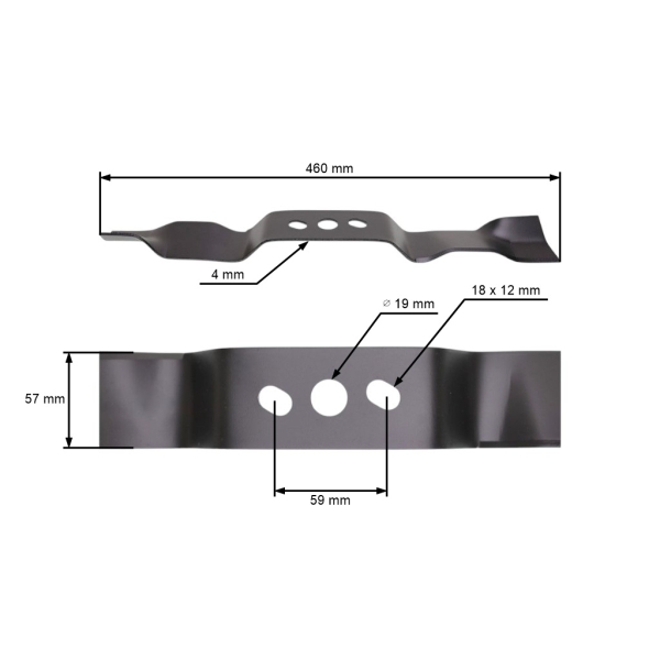Mulčovací nôž 46 cm (18") pre motorové kosačky NAC (OEM WR-480 WR-098N)