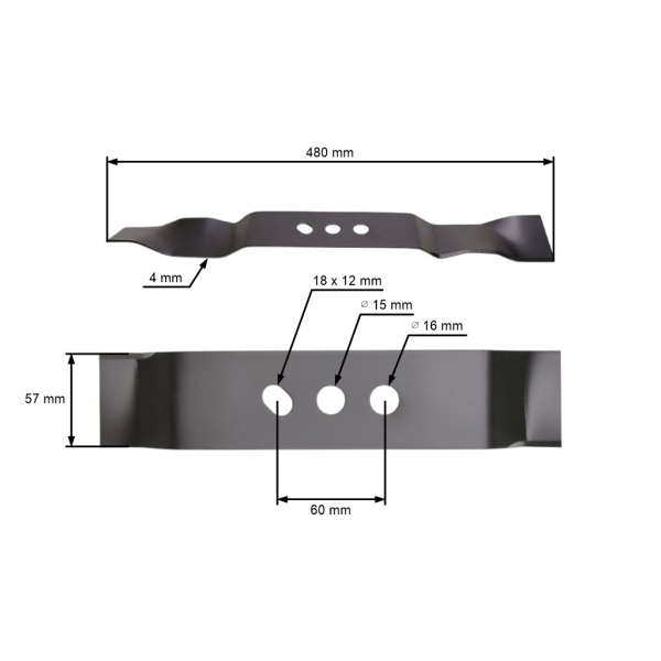 Mulčovací nôž 48 cm (19") pre motorové kosačky NAC