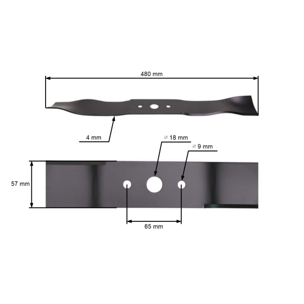 Mulčovací nôž 48 cm (19") pre záhradné kosačky Alpina Stiga Castel (OEM 81004366/2 81004395/1 1111-9192-01)