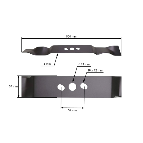 Mulčovací nôž 50 cm (20") pre NAC Einhell Handy WR-248N (OEM 3405760 652020901 65405-000041)